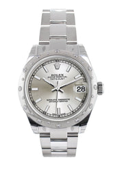 Rolex Datejust 31 Silver Dial Dome Set With Diamonds Bezel Ladies Watch 178344